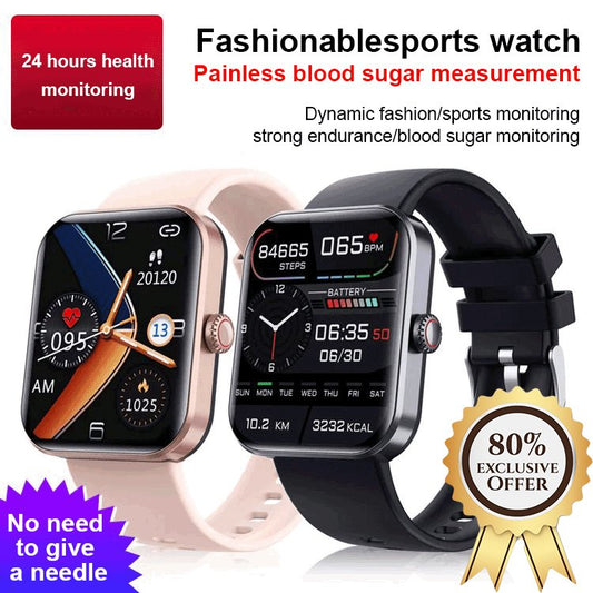 Целодневно следене на сърдечния ритъм и кръвното налягане] Моден часовник с Bluetooth（Поддържа 24 езика）- Glanvo